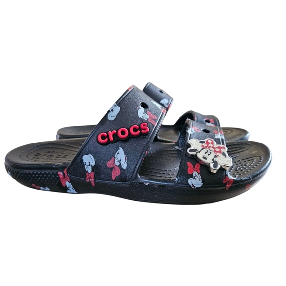 Disney Crocs for Adults - Minnie Mouse - Black Sandals size 8.